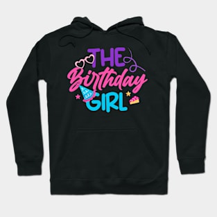 Cool Birthday Girl Partying Balloons Birthday Cake Hoodie